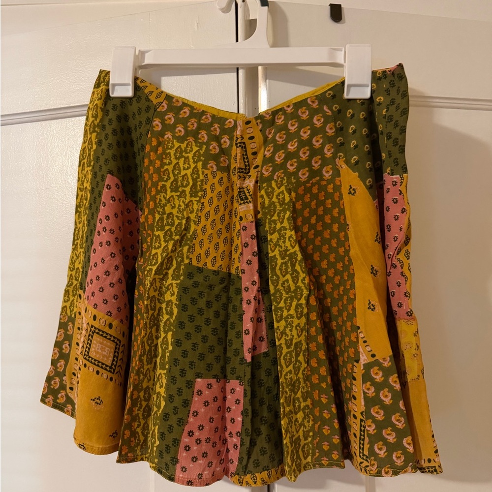 Patchwork Green and Pink Skirt